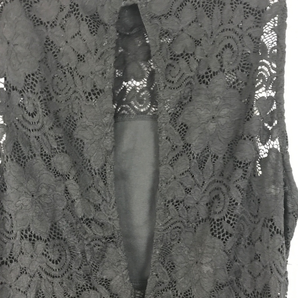 Francesca's Miami Black Lace High Neck  Romper - Picture 5 of 8